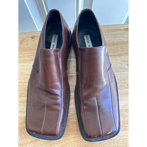Steve Madden Men's Brown Leather Uppers Slip-On Dress Shoes Size 10 Sku 2980 - Picture 6 of 7